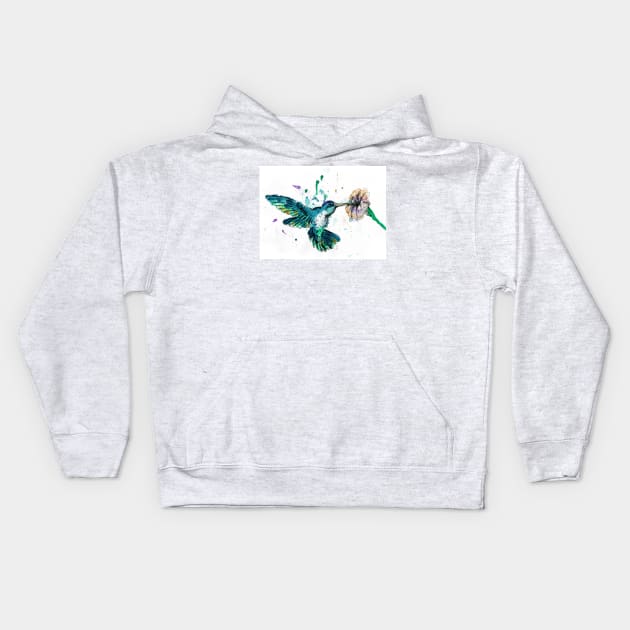 Hummingbird Image Kids Hoodie by rachelsfinelines